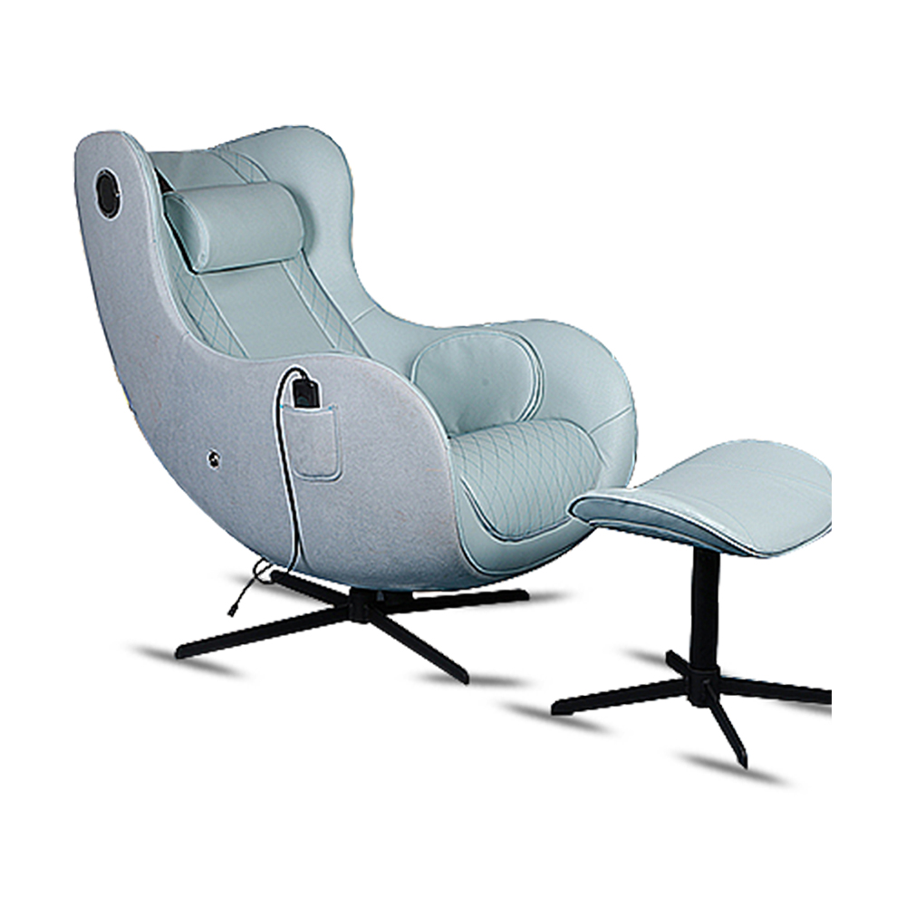 Canapé en cuir véritable, fauteuil de massage relaxant avec repose-pieds 