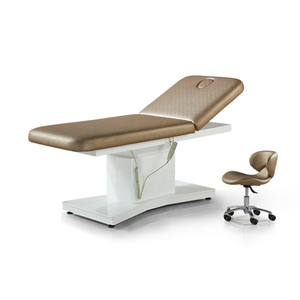 Table de massage hydraulique électrique dorée, lit de spa facial