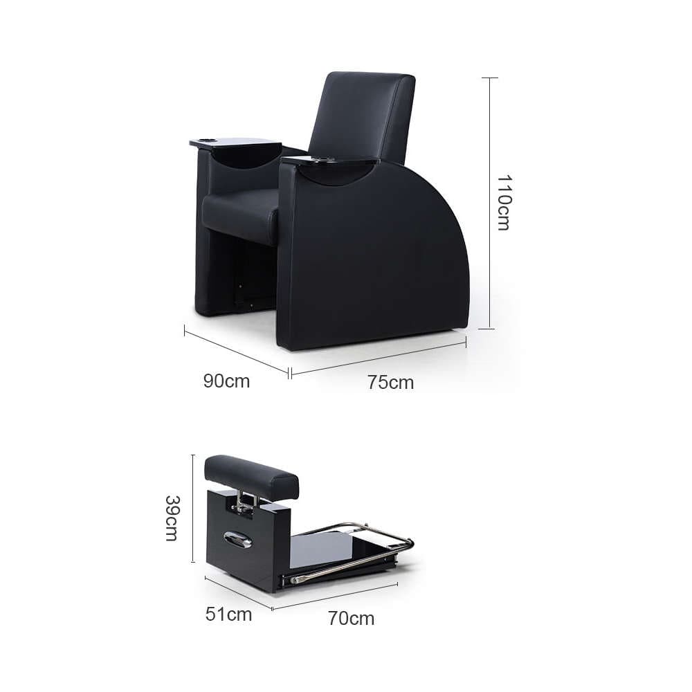 Chaise de pédicure noire simple sans plomberie à vendre - Kangmei
