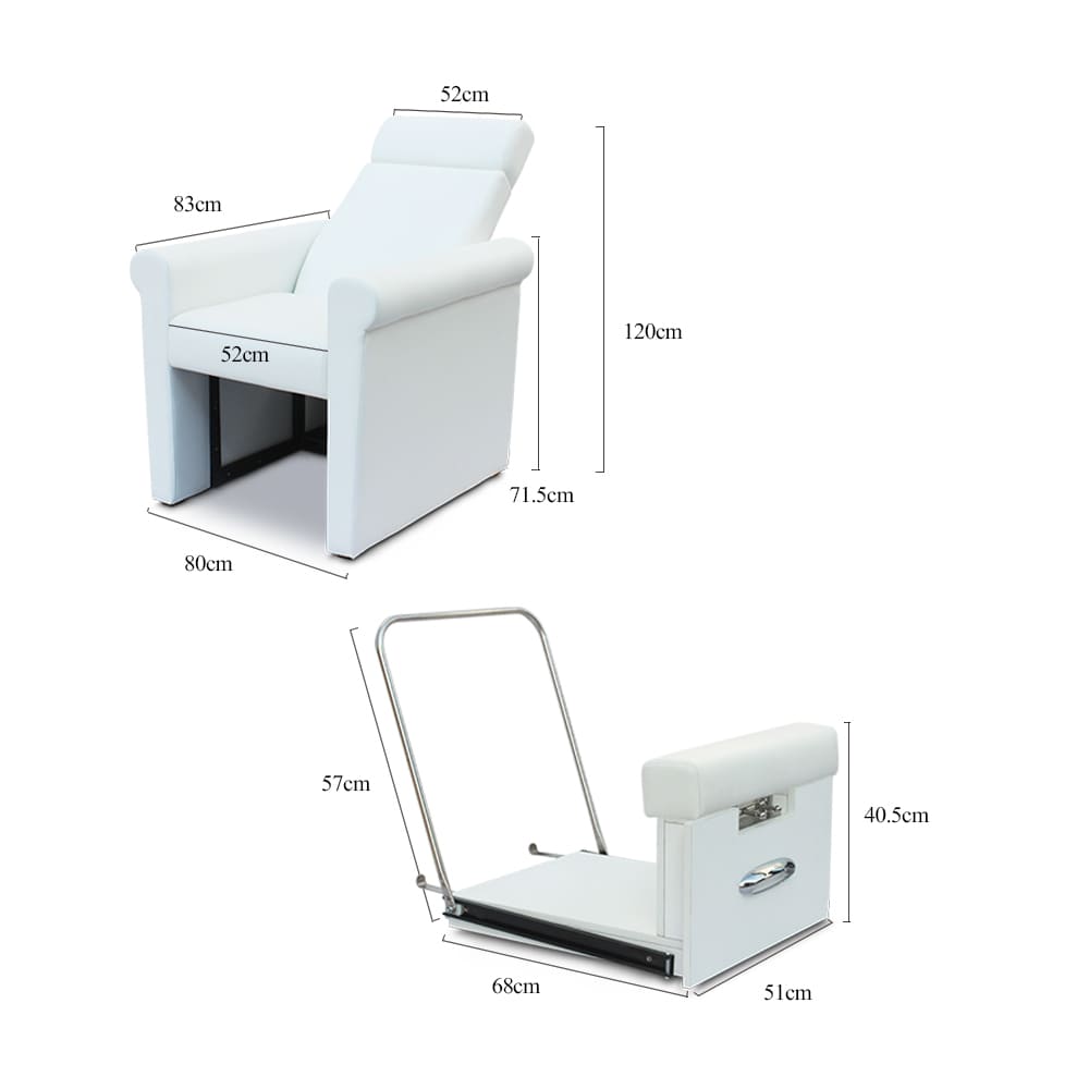 Chaise de spa de pédicure blanche portable sans plomberie - Kangmei