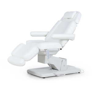 Lit facial hydraulique électrique, chaise cosmétique blanche pour spas et esthéticiennes 