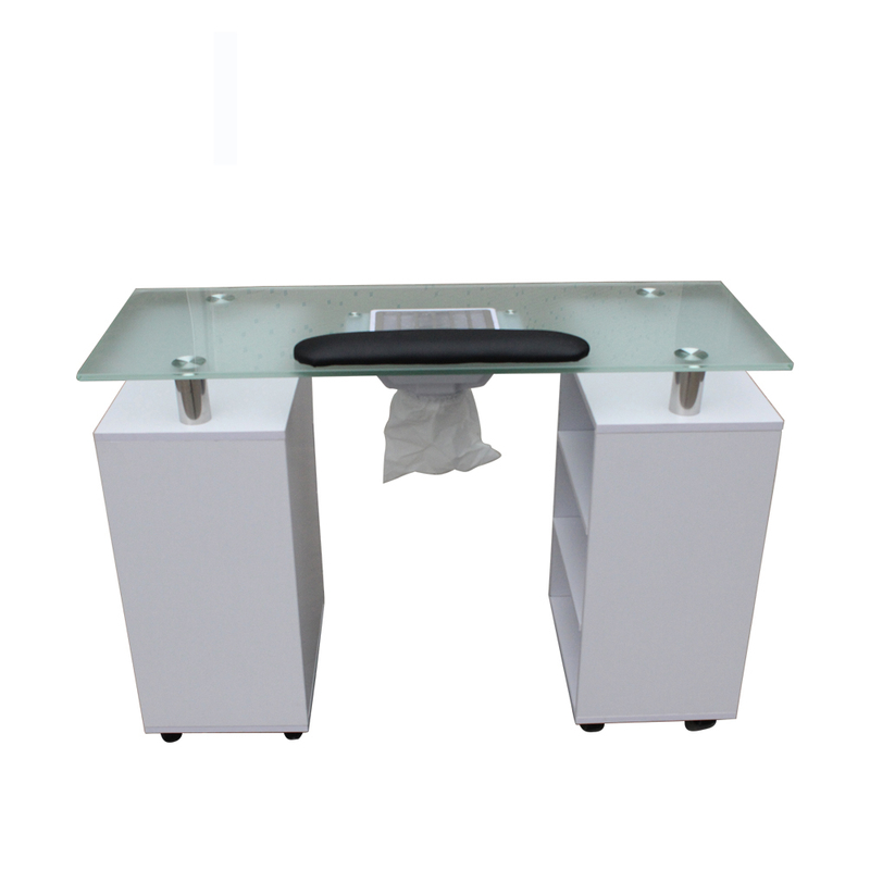 N015 Kangzhimei Table de manucure en verre de gros Table à ongles Bureau à ongles