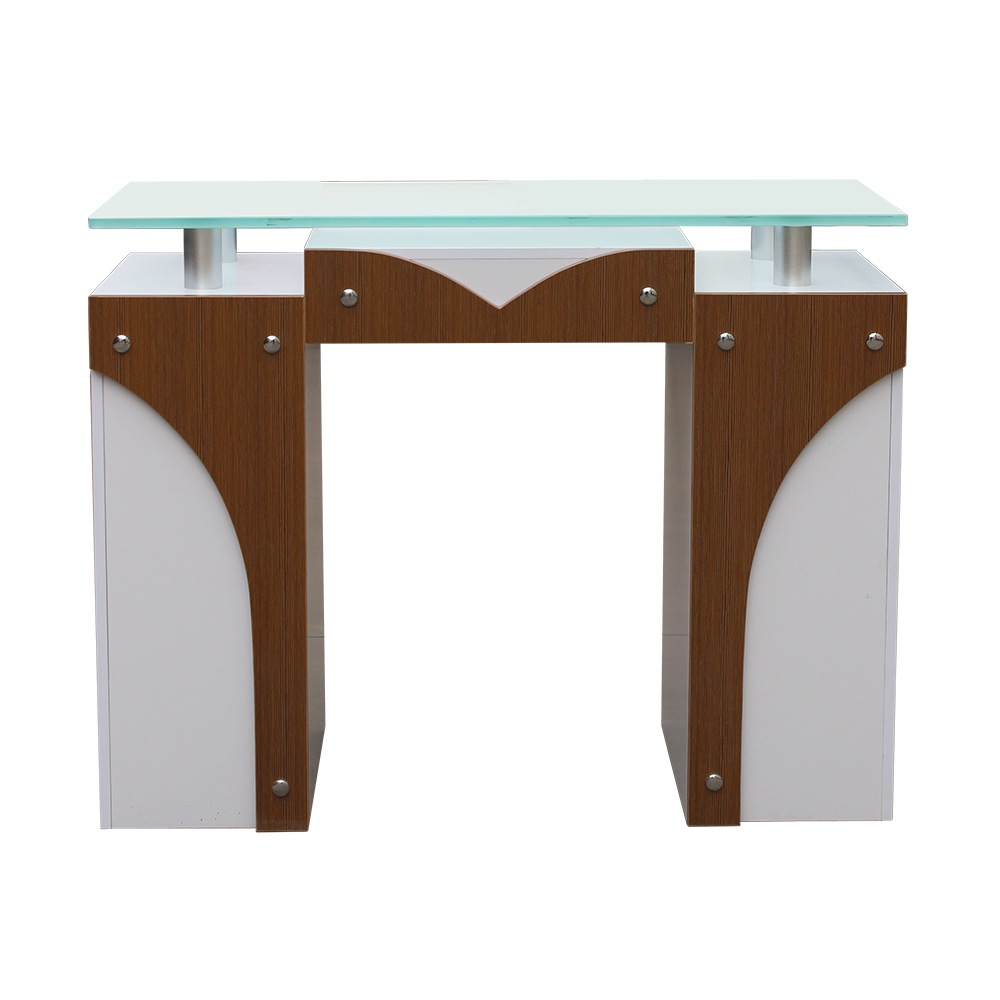Table de manucure de Stationom de meubles de salon de manucure à haute brillance moderne en gros avec le vide