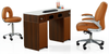 Table de manucure marron Nail Bar Tech Desk Station avec évent - Kangmei