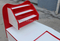 KANGZHIMEI table de manucure rouge bureau à ongles avec dépoussiéreur N049-1