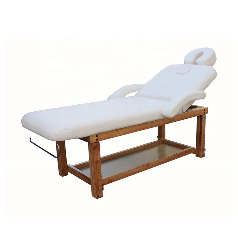Lit stationnaire blanc de station de traitement de massage de taille réglable de station thermale avec le stockage