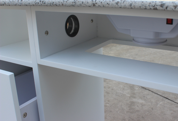KANGZHIMEI bureau de table à ongles en gros blanc avec ventilateur à poussière