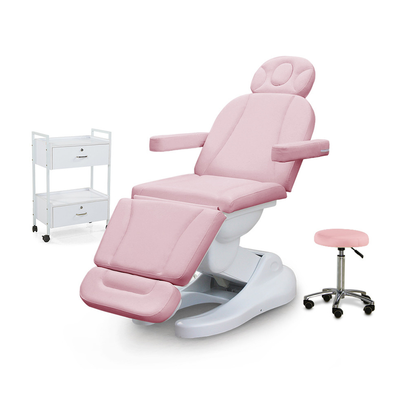 Lit facial de salon de beauté de table de massage électrique de luxe rose