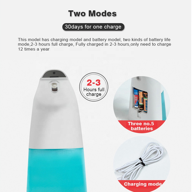 Désinfectant pour les mains infrarouge à induction Mousse d'eau liquide électrique Capteur de mouvement intelligent Distributeur de savon automatique rechargeable sans contact
