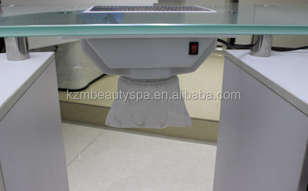 N015 Kangzhimei Table de manucure en verre de gros Table à ongles Bureau à ongles
