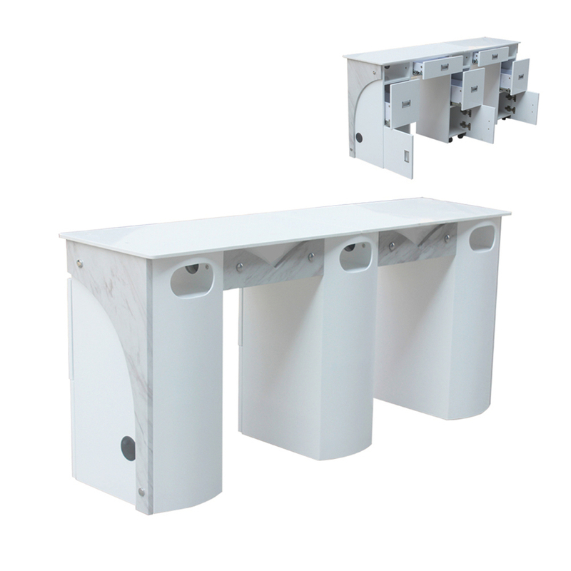 Collecteur de poussière blanc bon marché portable avec table de manucure pour ongles sous vide d'art de barre de conception de ventilation à vendre