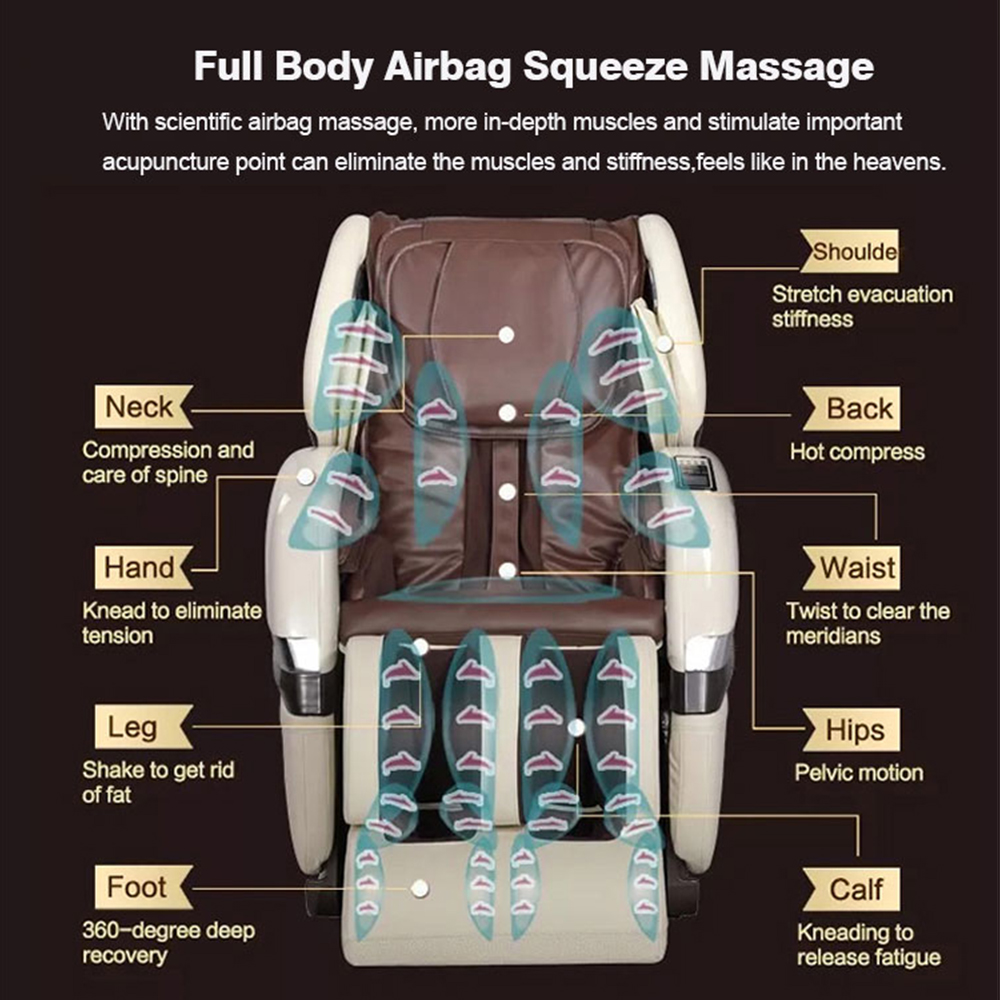 Chaise de massage humaine de luxe haut de gamme à gravité zéro pour tout le corps